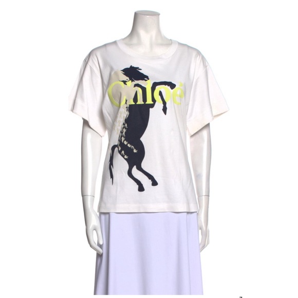 Chloe Tops - Chloé Graphic Print Crew Neck T-shirt | Size M | Perfect Condition